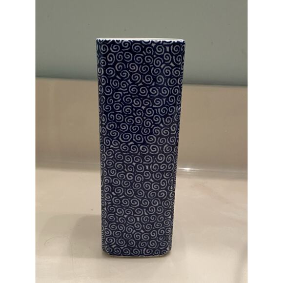 Tiffany & Co. Tiffany Vines Vase Blue & White Swirls 6.25" Vintage Rare Bud - Picture 3 of 6